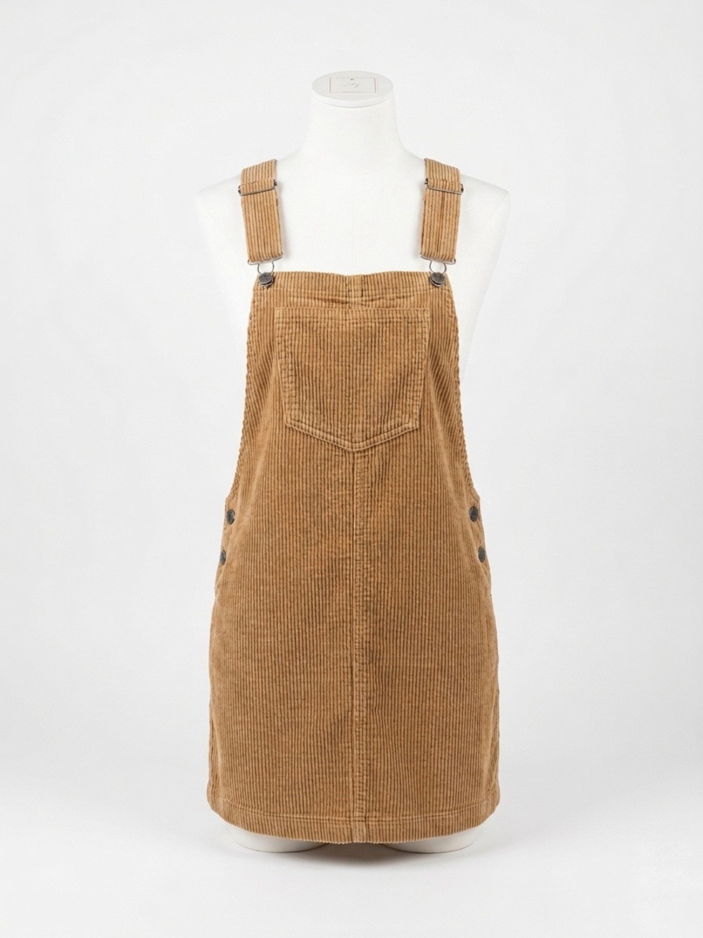 Anthropologie Love Tree 100% Cotton Corduroy Pinafore Dress Romper Jumper Camel